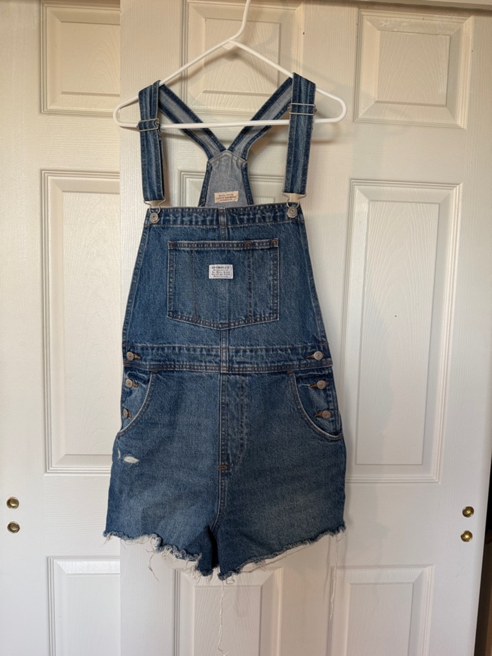 Levi's Blue Denim Short Overalls